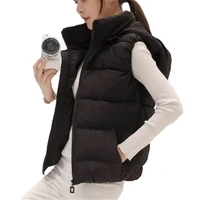 2021 thick warm autumn winter vest hooded women jacket down cotton padded plus sizes 4xl korean style sleeveless vest waistcoat