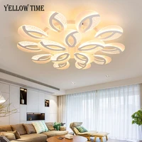 dimmable modern led chandelier white acrylic lamp for living room bedroom dining room kitchen indoor home ceiling led lustres