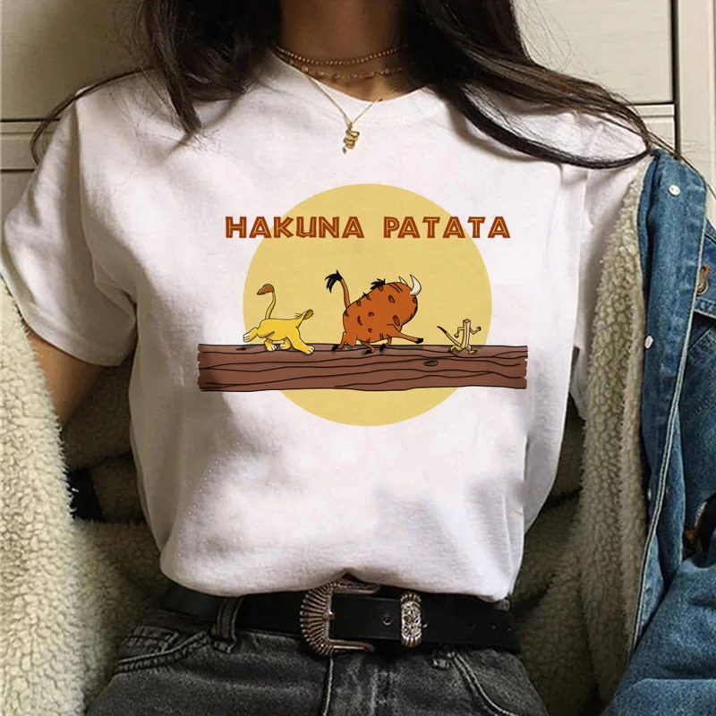 Футболка с рисунком короля льва хакуна матата Харадзюку женская футболка 90s