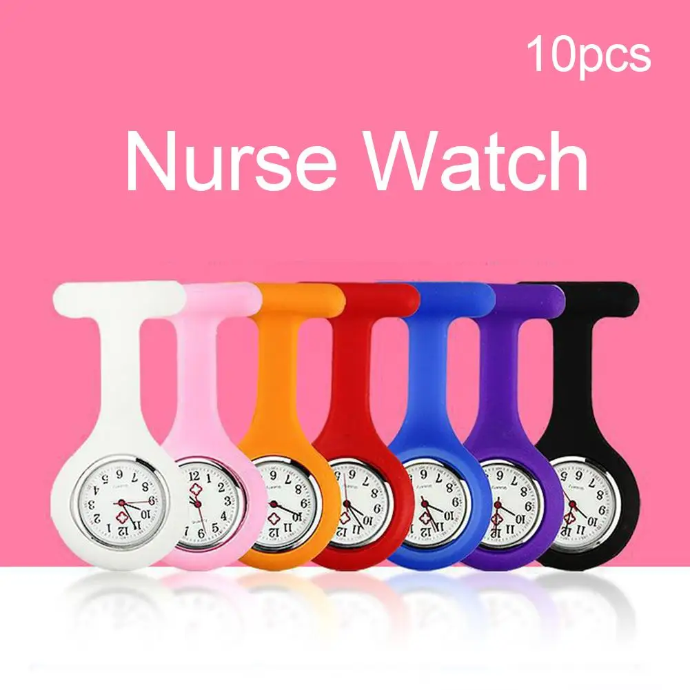 

Doctors and nurses carry Random Color silicone Fashion Simple casual brooch pocket Fob quartz movement watch Gift reloj mujer