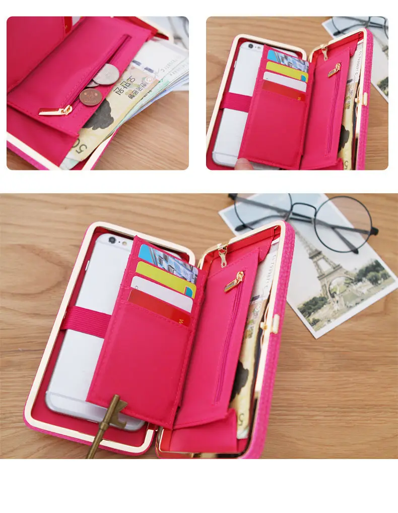 Новый Повседневный длинный женский кошелек на каблуке кошельки держатель для