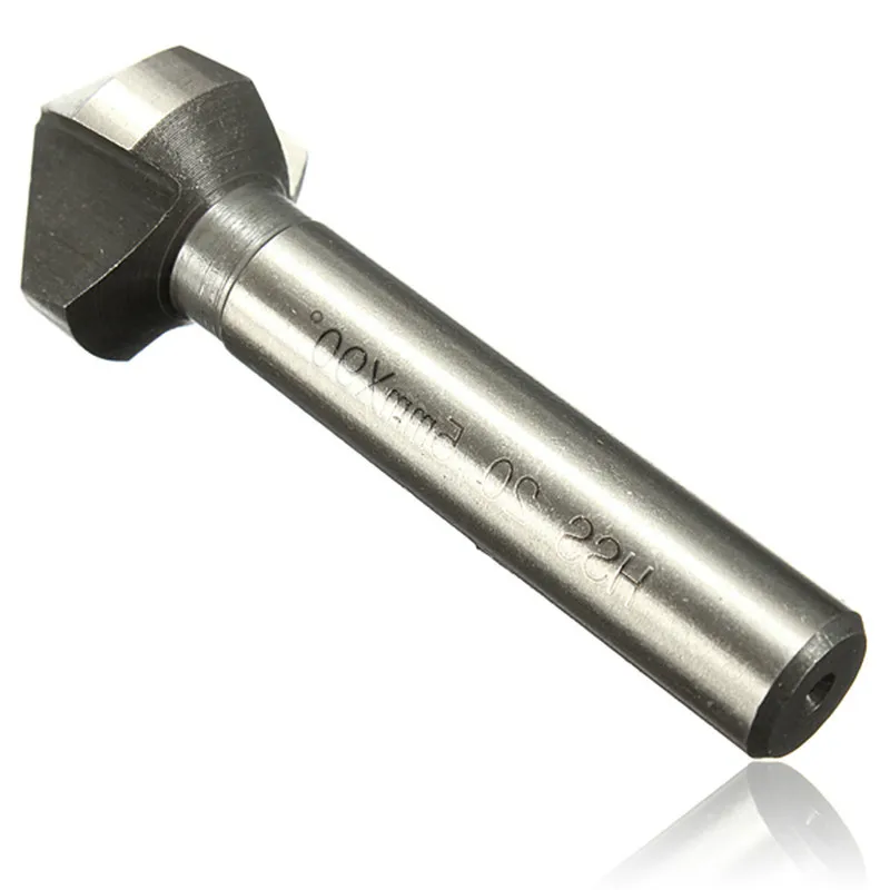 Круглый хвостовик 6 шт. 3 флейты 90 градусов HSS фаски резак Концевая фреза