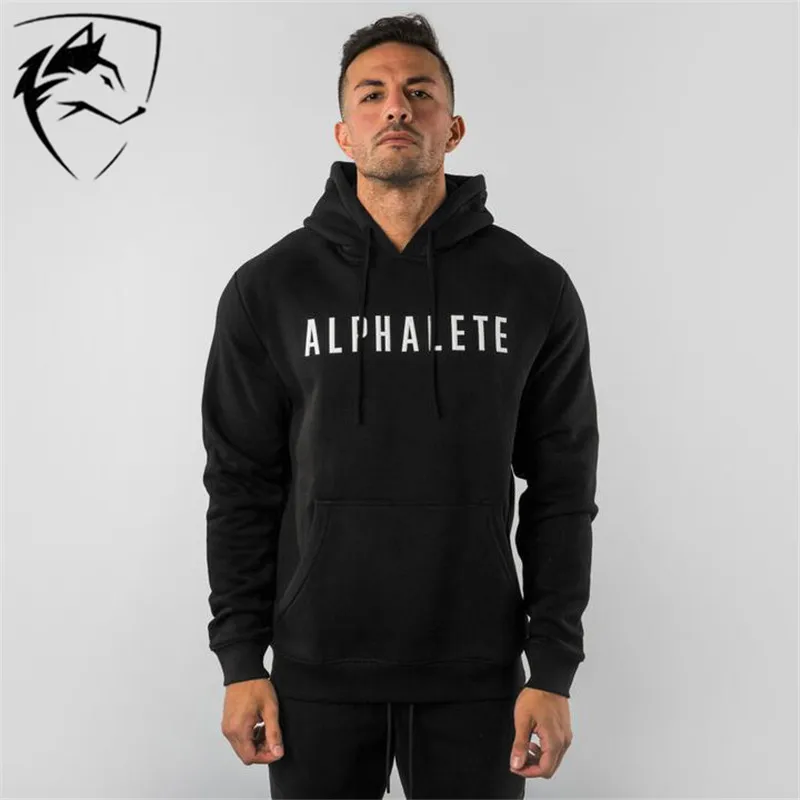 ALPHALETE брендовые осенние мужские обтягивающие толстовки, мужские тренажерные залы, для фитнеса, бодибилдинга, бегунов, спортивная одежда, повседневные Модные хлопковые толстовки