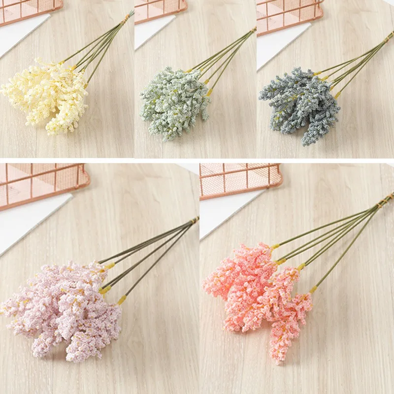 

6 Pieces Of Artificial Foam Vanilla Spike Artificial Flower For Engineering Gardening Home Display Decoration Artificial Flower