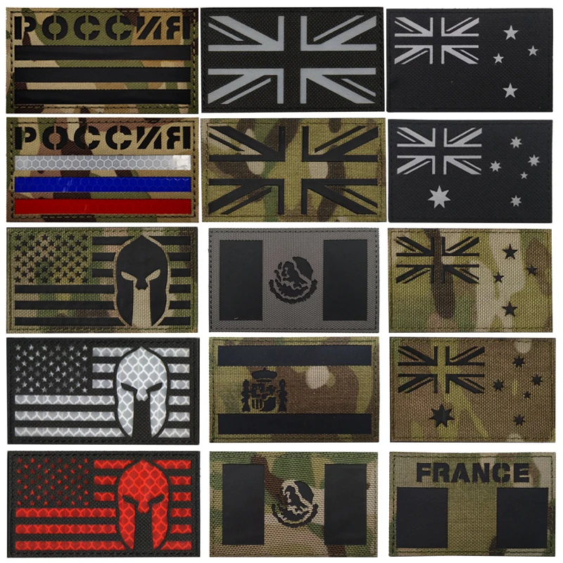 Светоотражающий флаг с испанским флагом российский Тактический моральный дух