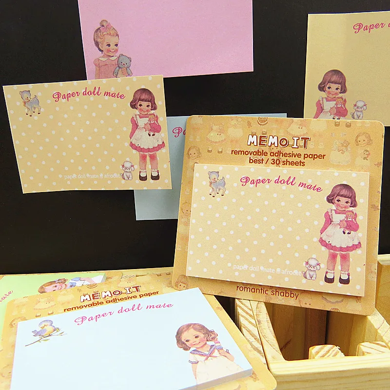 60 pcs/Lot Paper doll mate sticker Decorative paper Memo pad Post sticky notes cute stationery material School supplies FM651 |