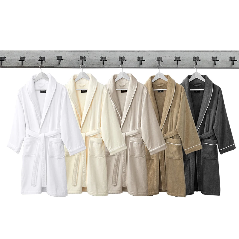

Luxury Egyptian Cotton Robe Five Star Hotel Toweling Terry Soft Bathrobe Men Women Nightgown Sleepwear Unisex Lovers Pajamas