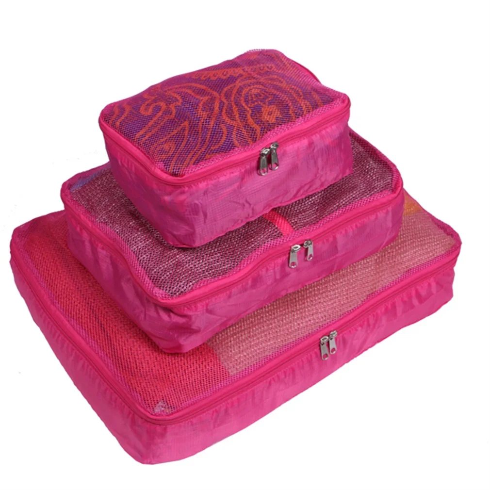 3 шт. тканевые сетчатые сумки для багажа Женский органайзер макияжа необходимый