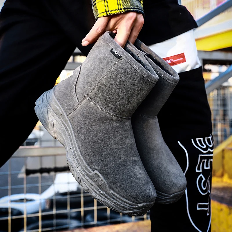 

Fashion men's plus velvet ankle boots warm outdoor sports shoes men's plush insoles waterproof warm hiking snow boots