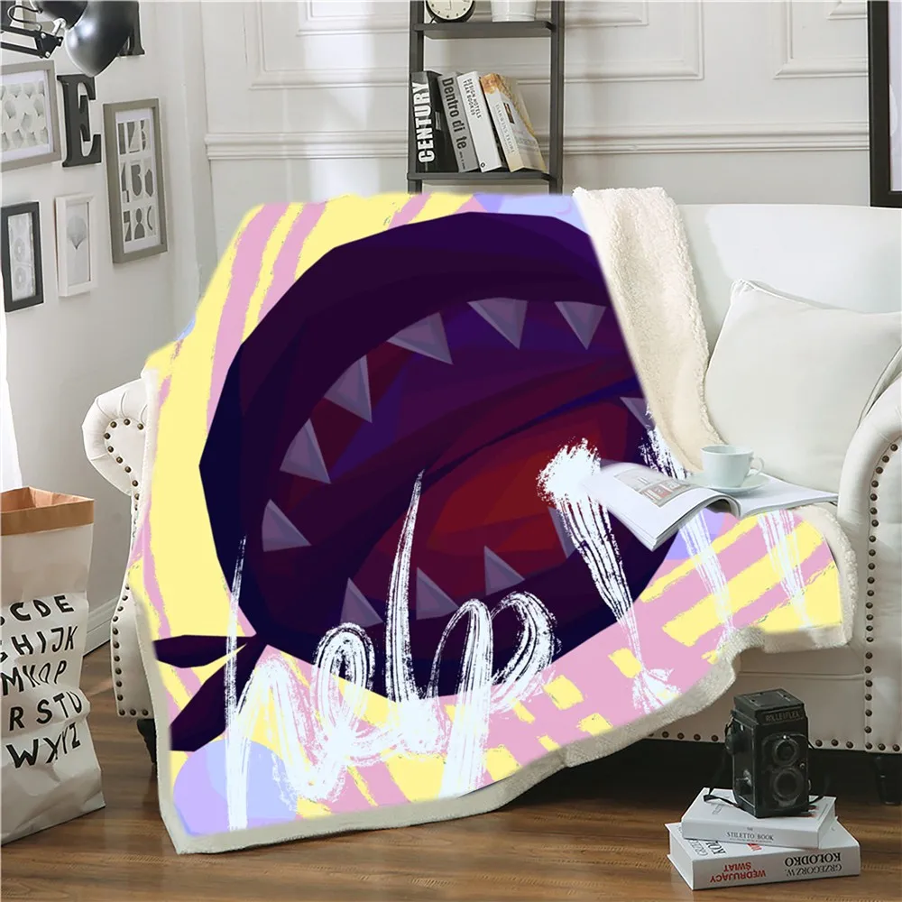 Одеяло из шерпы акулы домашний текстиль с 3D рисунком животных мультфильмов