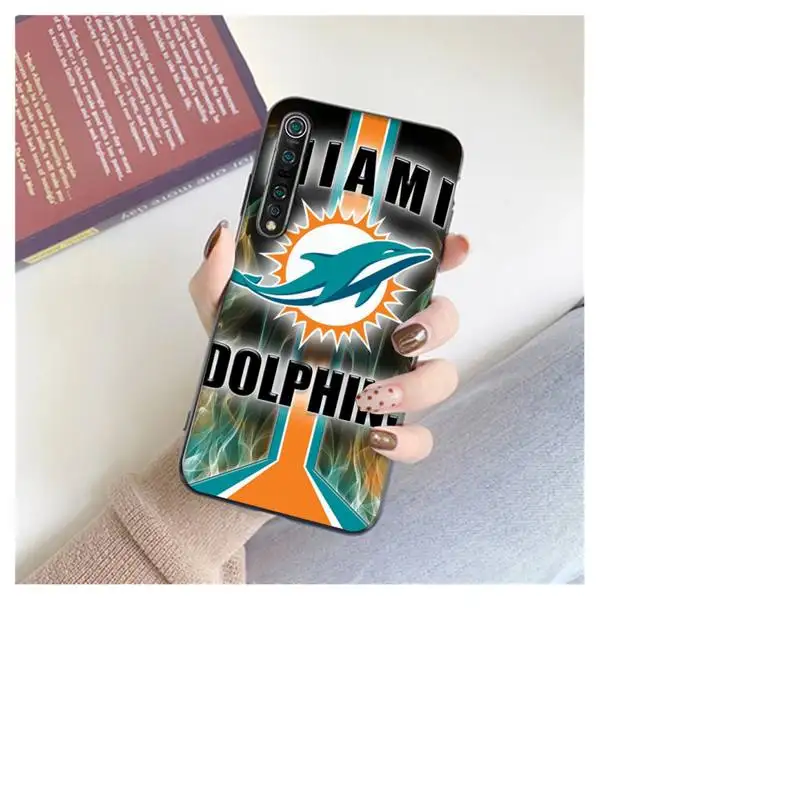 

ZFGHSHYQ Soft Miami Cover Dolphins Phone Case For Xiaomi 8 9 Se 10 10pro Note 2 3 10 MIX2 S MAX2 3 F1 5X