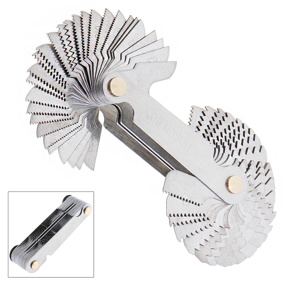 

58pcs/set Metric & Imperial & US Screw Gauge SAE Whitworth 55 Degree & Metric 60 Degree Thread Pitch Gauge for Measurement