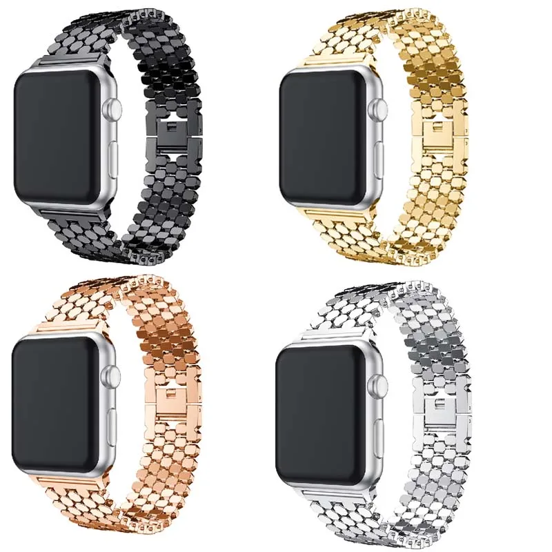 Новое металлическое ведро рыбы ремешок для Apple Watch Band Series 5 40 мм 44 мм для iwatch 4 3 2 1 браслет из нержавеющей стали ремень