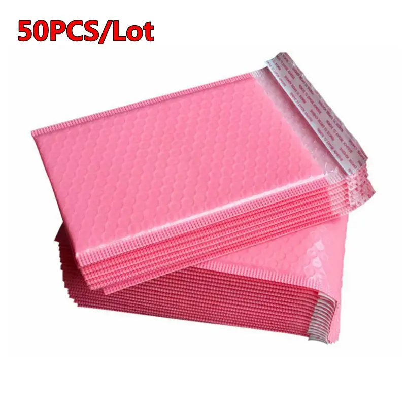 

50Pcs/Lot Pink Foam Envelope Bags Self Seal Mailers Padded Shipping Envelopes With Bubble Mailing Bag Shipping Gift Packages Bag