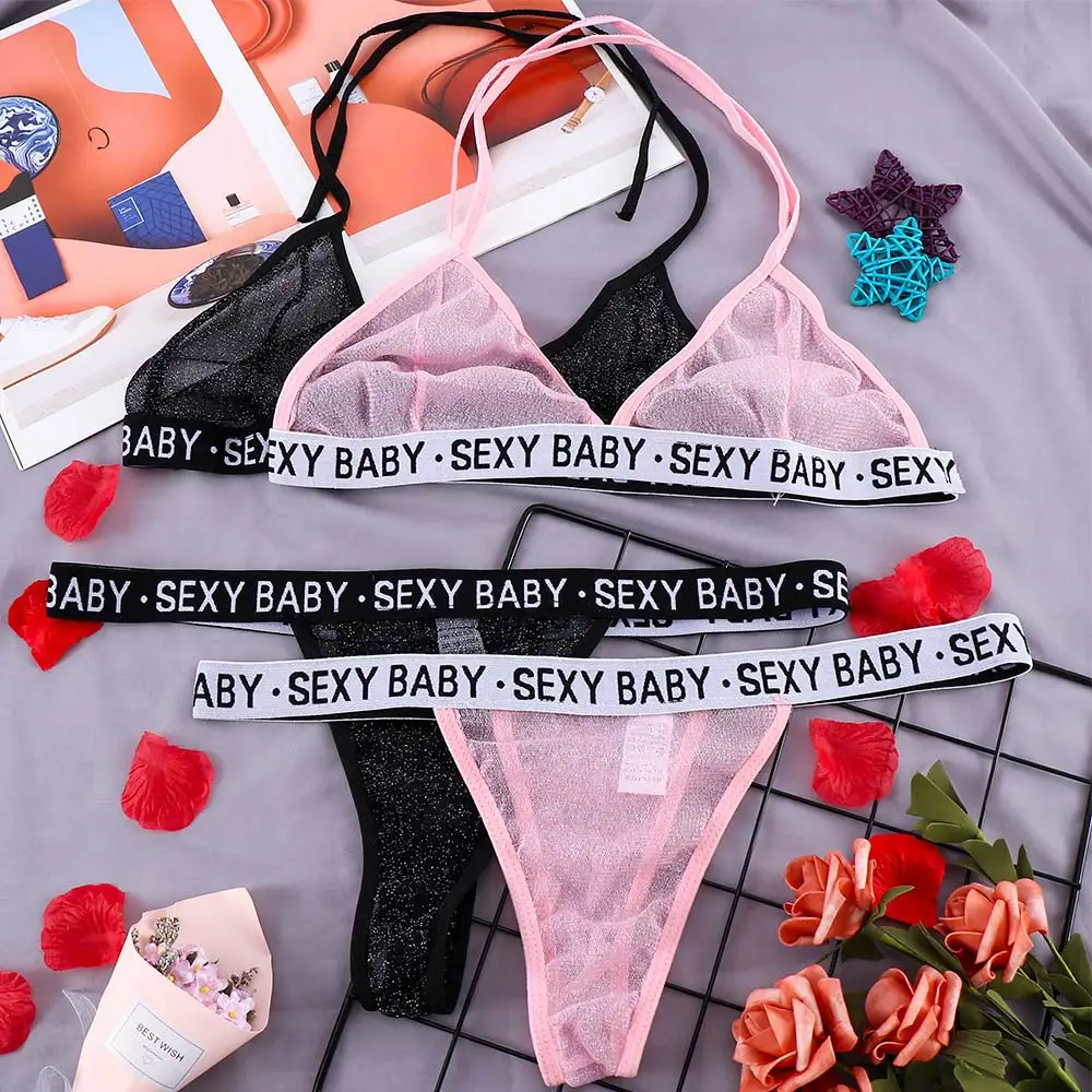 

Новый сексуальный кружевной комплект нижнего белья с бюстгальтером женский прозрачный сетчатый сексуальный комплект нижнего белья модный...