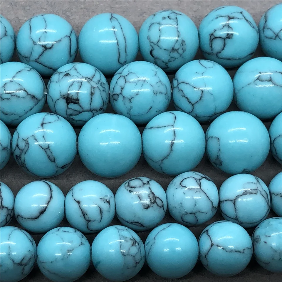 

Lake Blue Turquoise Beads 6 / 8 / 10 / 12mm Turquoise loose bead bracelet necklace accessories