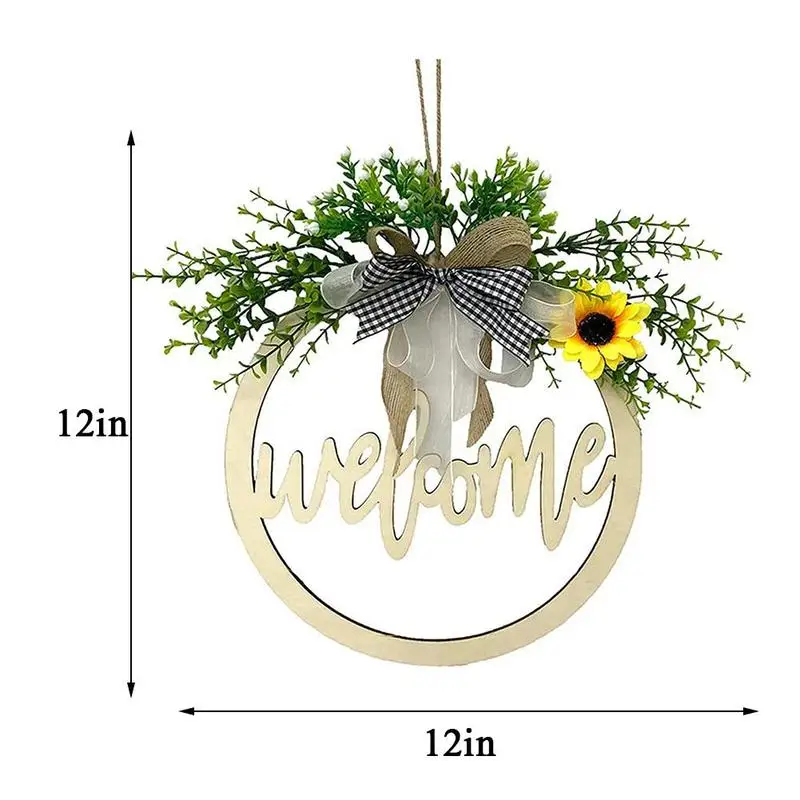 

Openwork Welcome Sign Wreath Easter Decoration Item Craft Ornaments Artificial Vertical Garland Decor For Indoor/Outdoor Ha Y6M0