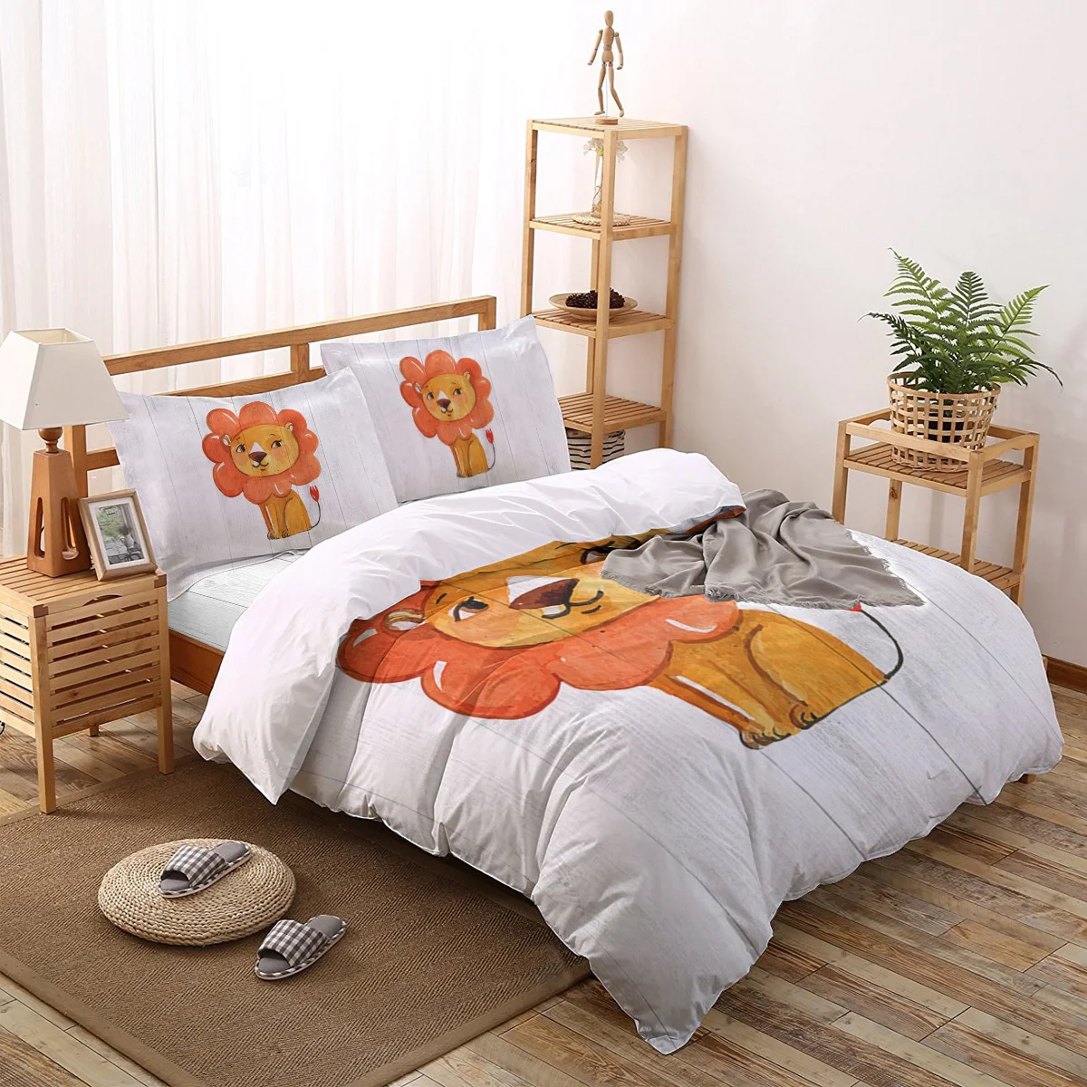 

Желтый лев древесины фон Пододеяльник подушка чехол постельного белья для мальчиков, детей, детская одежда набор постельных принадлежност...