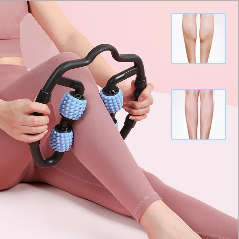 

Yoga Massage Roller for Arm Leg Neck Muscle Exercise 4 Wheel Trigger Point Roller Stick Yoga Pilates Fitness Equipment