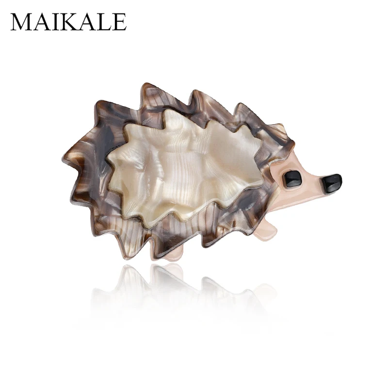 

MAIKALE Fashion Acrylic Ainimal Brooches for Women Scarf Acetate Resin Hedgehog Brooch Pins Kids Accessories Cute Broche Gifts