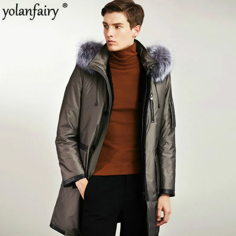 Пальто из натурального меха мужское пальто кроличьего Корейская зимняя куртка