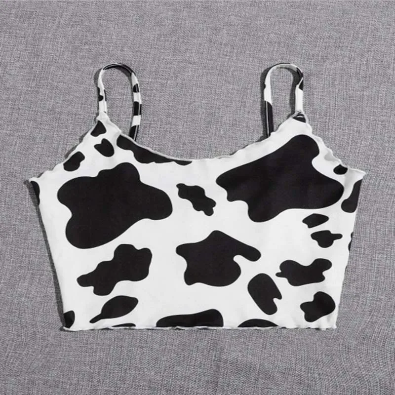 

Sexy Women Crop Tops Cow Print Halter Strap Tanks Top Summer Skinny Backless Vest Teen Girls Party Clubwear mujer camisetas
