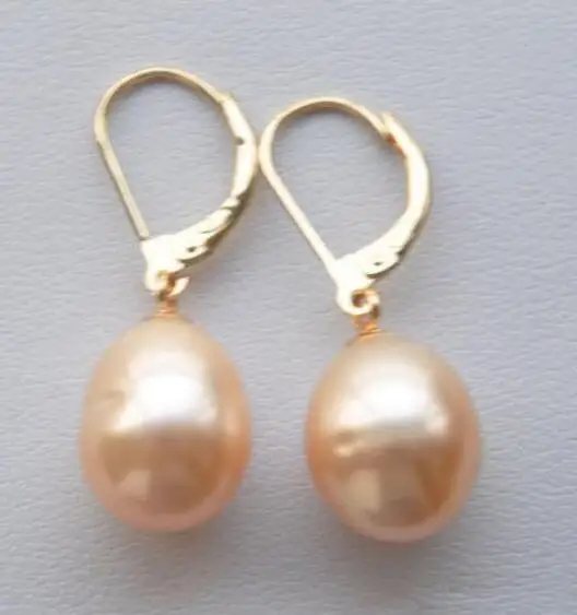 Украшение жемчужные серьги пара 10-12 мм Австралийское Южно-морское розовое