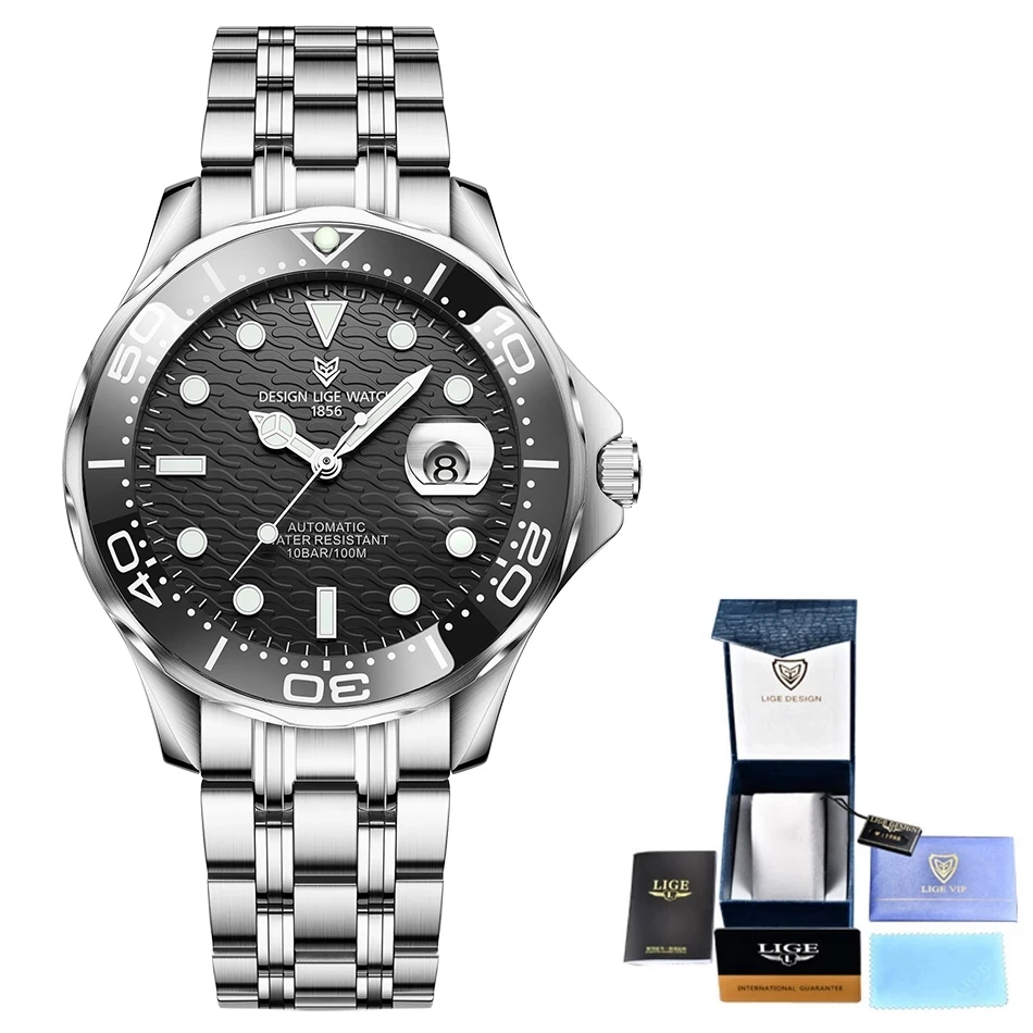 2021New Sport Mens Mechanical Watches LIGE Top Brand Automatic Tourbillon Watch Men Waterproof Date Clock Man Diving Wristwatch