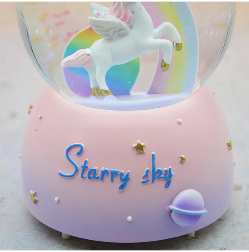 Fantacy Starry Sky Universe Miniature Model Snow Globe Crystal Ball Christmas Music Box Christmas Home Decoration Birthday Gift
