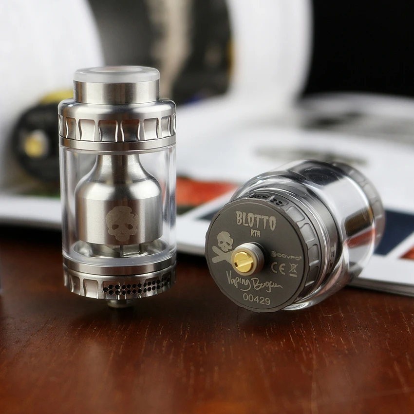 Dovpo Blotto RTA распылитель с 2/6 мл стеклянный пузырьковый/ULTEM пузырьковый бак 510 резьба 26 мм Диаметр Vape Танк против Dead Rabbit RTA