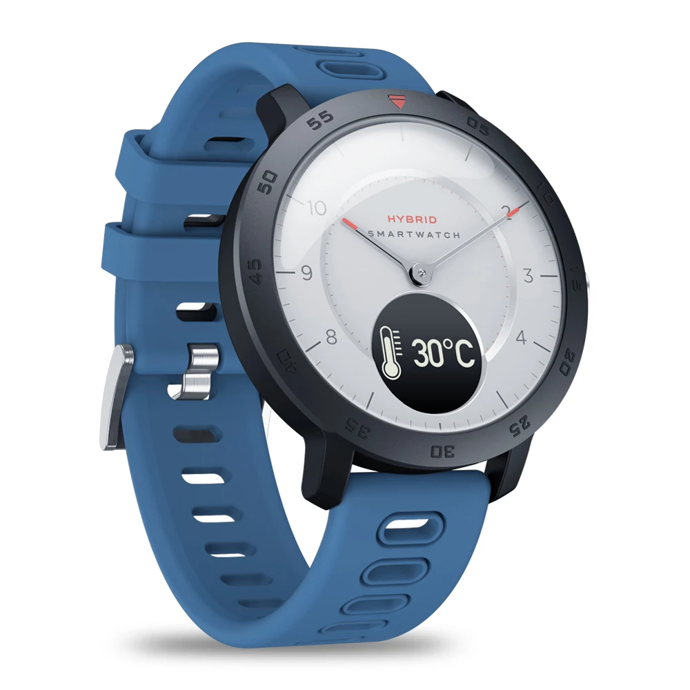 Hybrid Blue Zeblaze HYBRID 2 Смарт-часы, пульсометр, кровяное давление, отслеживание сна, наручные часы, умный таймер, спортивные водонепроницаемые мужские Смарт-часы - Цвет: Hybrid Blue
