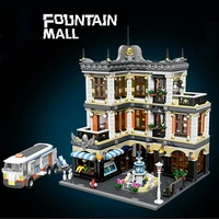89113 expert street view moc fountain shopping center 3420pcs model building block brick toy kids gift set