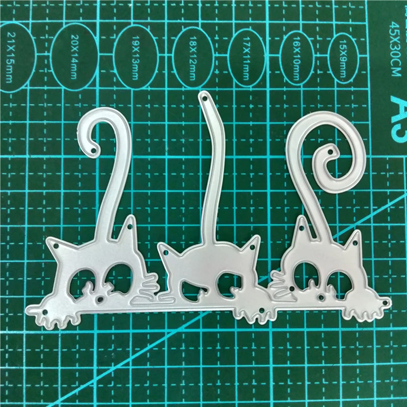 Металлические Вырубные штампы с крючком заднего вида кошки для Хэллоуина