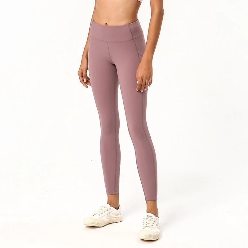 

NORMOV Casual Women Pants Fitness High Waist Elastic Pockets Breathable Trousers Solid Workout Push Up Pants Skinny Woman