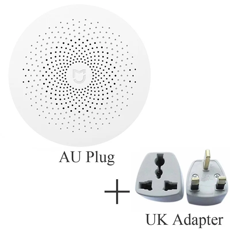 Add UK Adapter Новинка, Xiaomi Mijia, многофункциональный шлюз, 2 хаба, сигнализация, интеллектуальная, онлайн радио, Ночной светильник, звонок, умный дом, концентратор - Color: Add UK Adapter