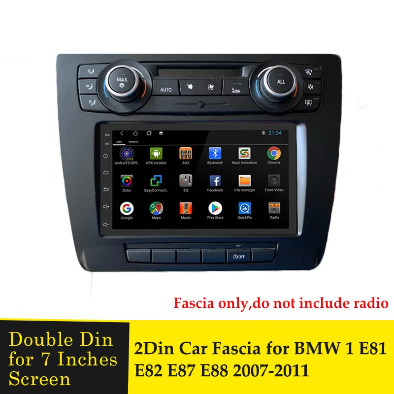 Double Din Car Radio Stereo Dash Mounting Kit for BMW 1 E81 E82 E87 E88 2007-2011 Audio Panel CD DVD Player Facia Adaptor Bezel