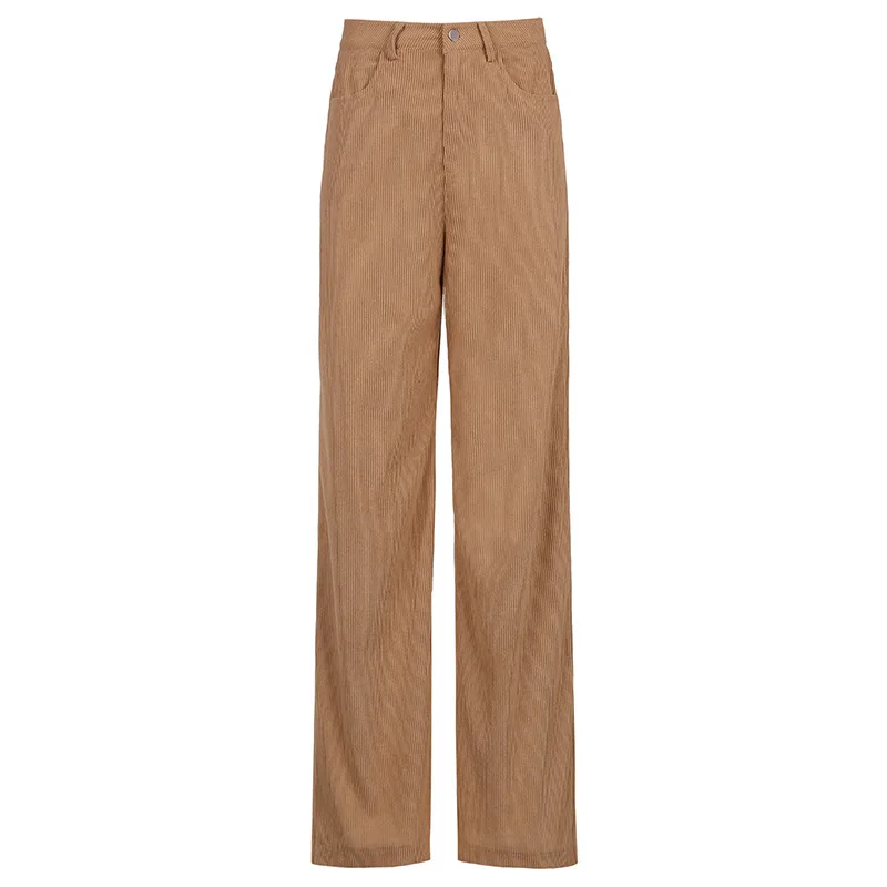 

High Waist Slim-fit Corduroy Straight-leg Casual Pants Wide-leg Pants Fashionable Loose Comfortable Jeans 2021 NewTrousers Juul