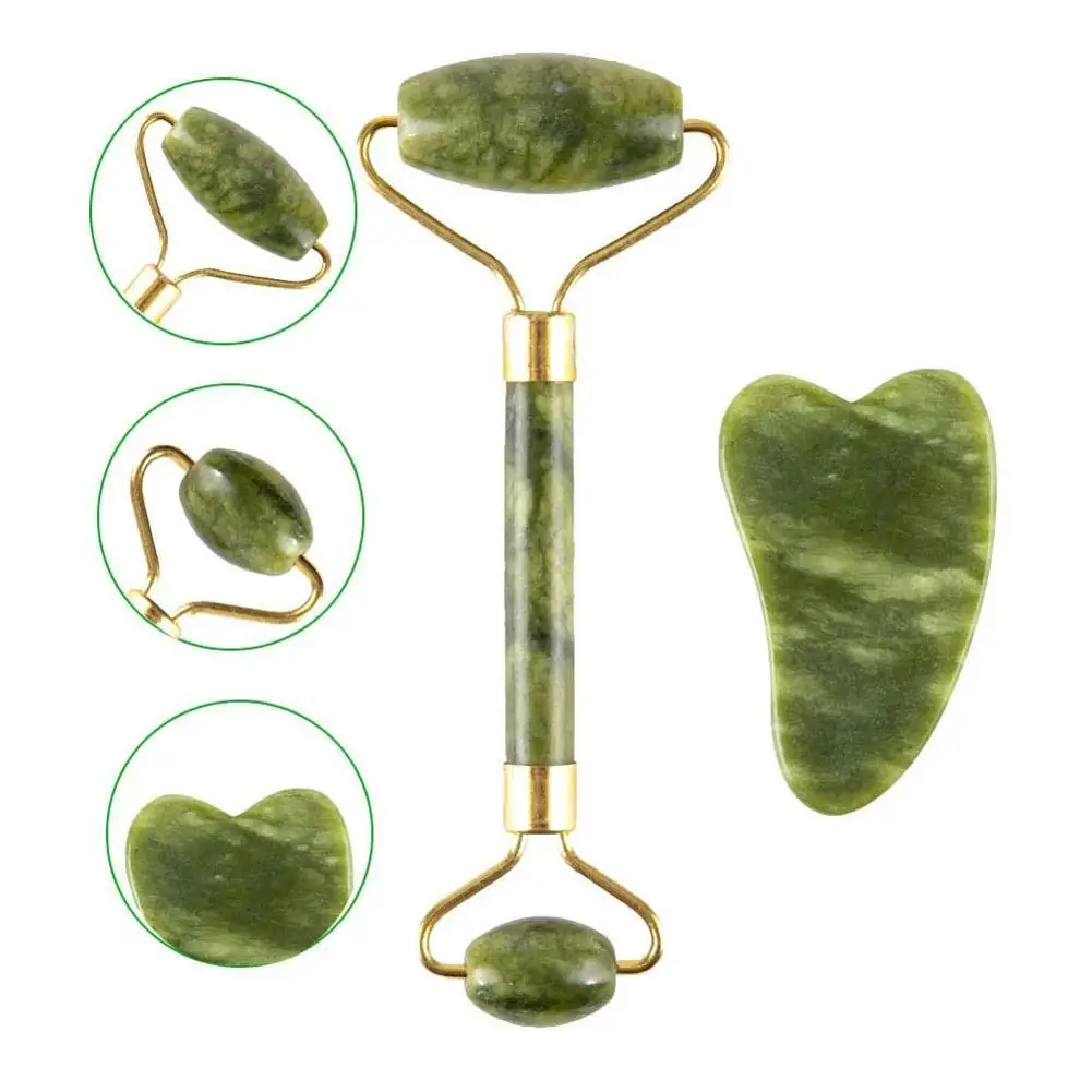 

Guasha Face Massager for Face Jade Roller Massage Natural Gua Sha Scraper Beauty Tools Facial Roller Jade Microniddle Massager