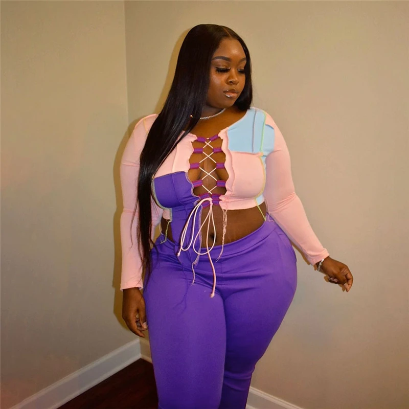

Tracksuit Women Club Outfits Matching Sets Long Sleeve Crop Tops Sexy Leggings Plus Size Sweat Suit