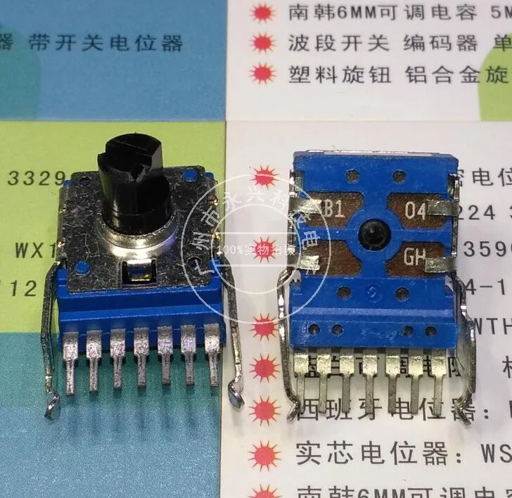 Original new 100% RK14 horizontal power amplifier sound volume adjusting potentiometer B100K B104 double 7pin shaft 8MM SWITCH |