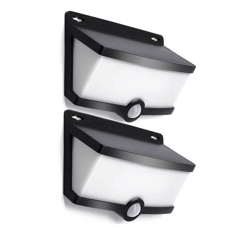 

Promotion! 2Pcs LED Outside Lights With Motion Sensor Solar Security Lights With Mode Durable 8W Solar Powered Lights 500LM