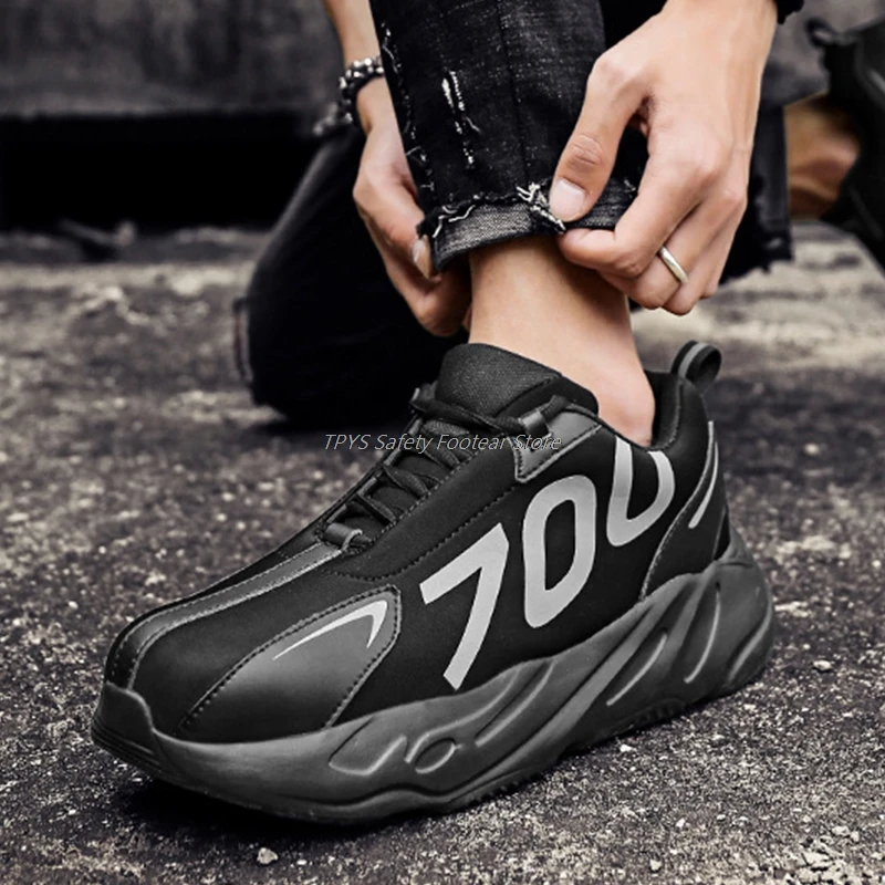 

Anti-Piercing Shoes Safety Boots Men's Working Shoes Steel Toe Cap Male Boots Protective Shoes For Men Sneakers 2021 New Boots
