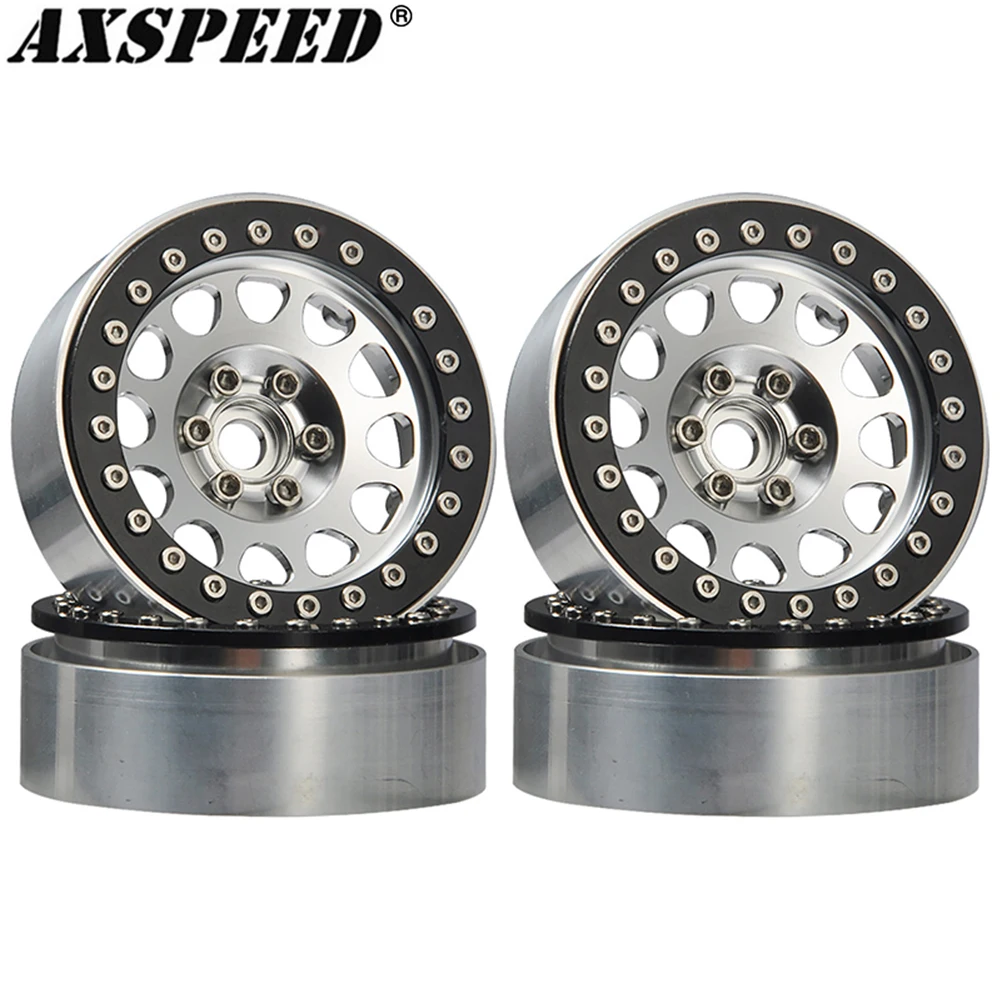 

AXSPEED 2.2" Metal Beadlock Wheel Rims for 1:10 RC Crawler Car Axial Wraith 90018 SCX10 D90 Traxxas TRX4 Wheel Hubs Tires