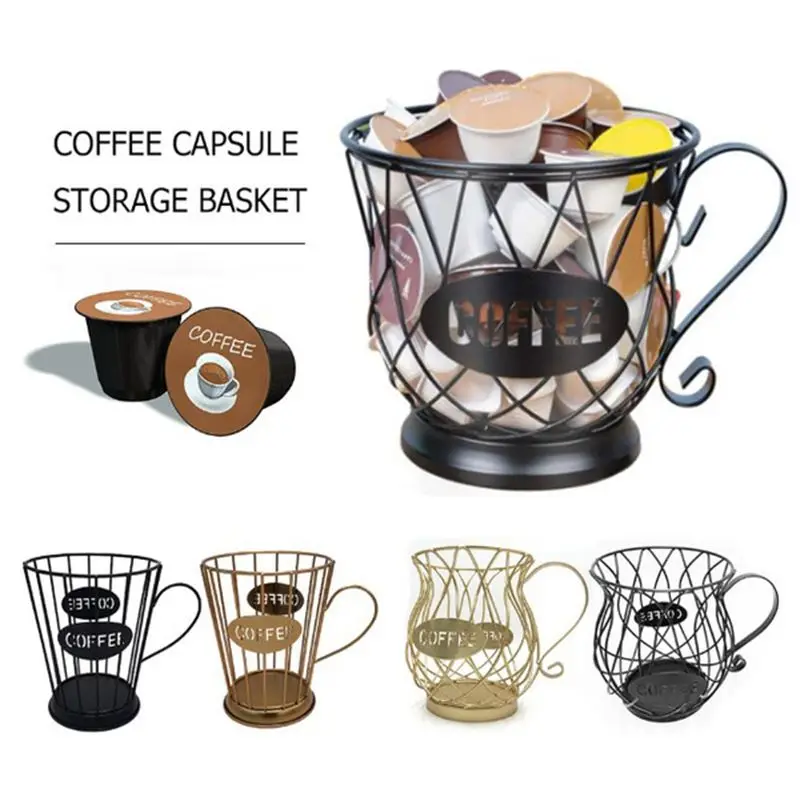 Mug Shape Storage Basket Coffee Cup Fruit Snack Holder Metal Home Cafe Organizer Storage Baskets Laundry Basket Toy Baskets