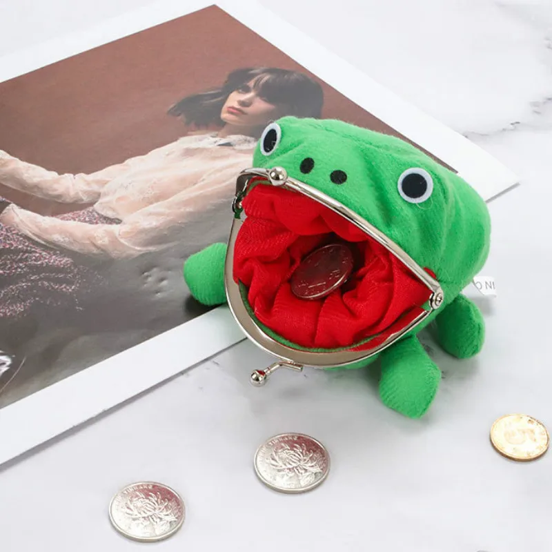 Frog Mini Bag Japanese Style Wallet Anime Cartoon Wallet Coin Purse Manga Flannel purse Coin holder Cosplay Props Frog Wallet