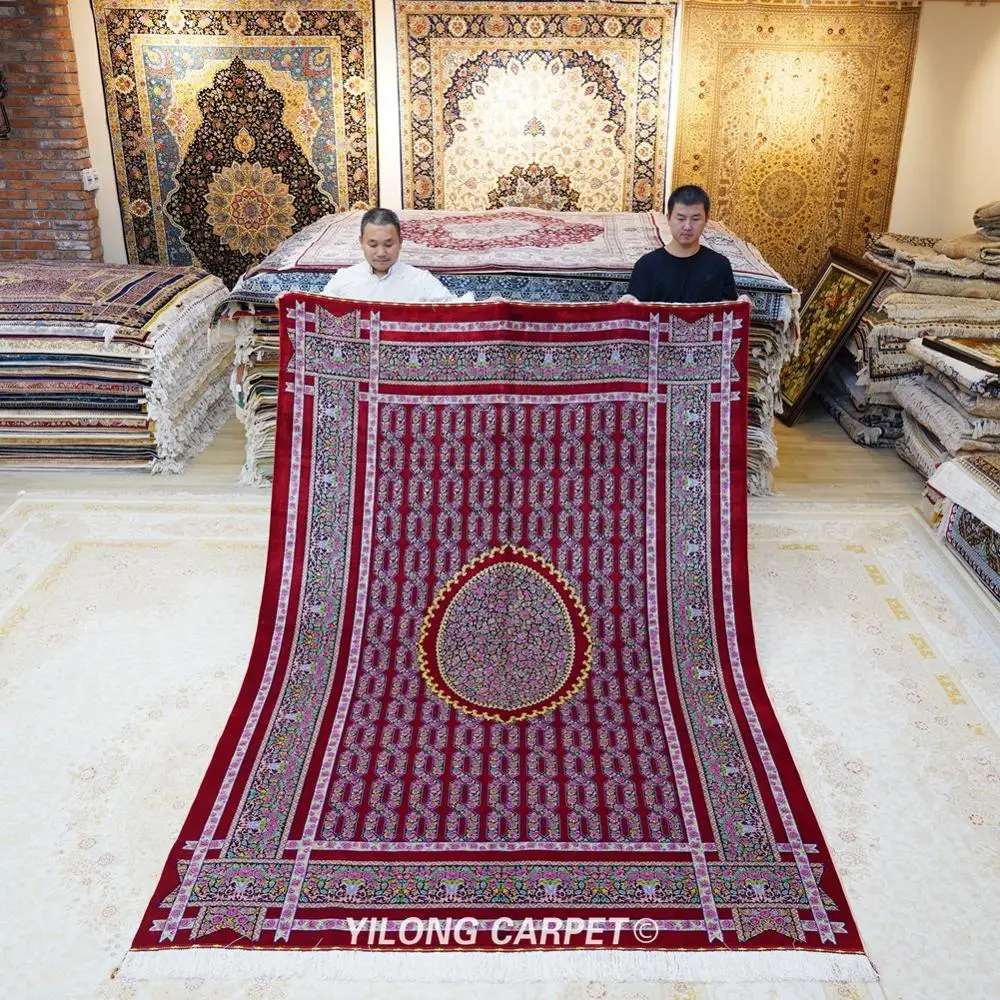 Yilong 6 56 'x 9 84' Шелковый ковер ручной работы классический из розового шелка (TJ162A)