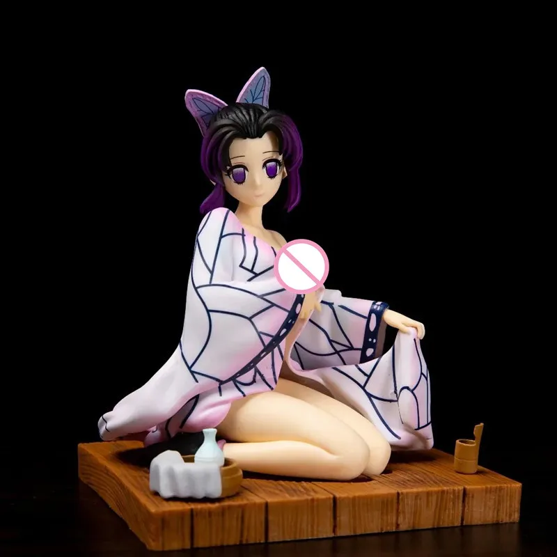 

Anime Demon Slayer Kimetsu No Yaiba Kochou Shinobu GK Sitting Position Ver PVC Action Figure Collectible Model Doll Toy 17cm
