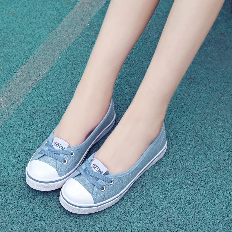 

2020 New Women Casual Shoes Candy Colors Round Toe Flat with Shoes Fashion Canvas Lace-Up Solid Breathable Shoes Woman