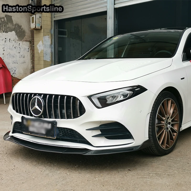 Для Mercedes Benz W177 модифицированное углеродное волокно передний бампер для губ авто