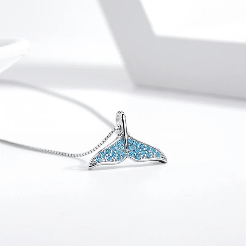 

UMQ S925 Sterling Silver Necklace Female Big Fish Begonia Sen Department Clavicle Chain Student Simple Mermaid